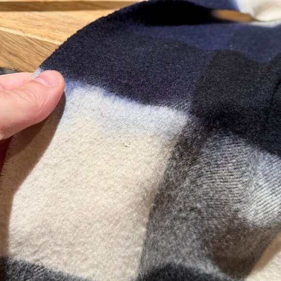 Burberry Blue Ivory Exploded Check Overdye Effect 200cm Cashmere Scarf - Picture 9 of 16